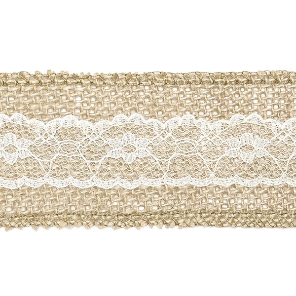 Band - Jute/spets - 5 cm