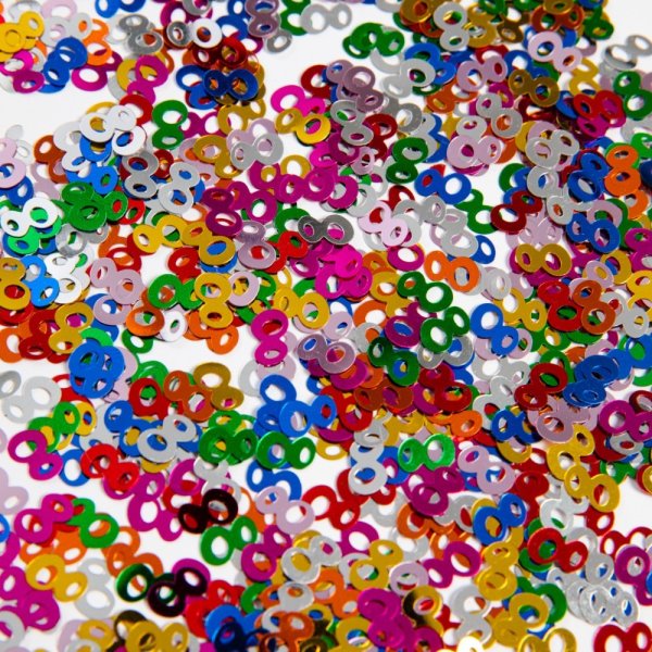 Bordskonfetti - Siffra 8 - Färgmix Metallic - 14g Bordskonfetti - Siffra 8 - Färgmix Metallic - 14g