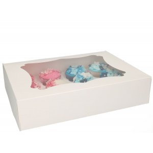 Cupcake-box fr 12 cupcakes  - Funcakes - 2-pack