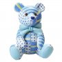 Trtdekoration - Patchwork Nalle - Bl