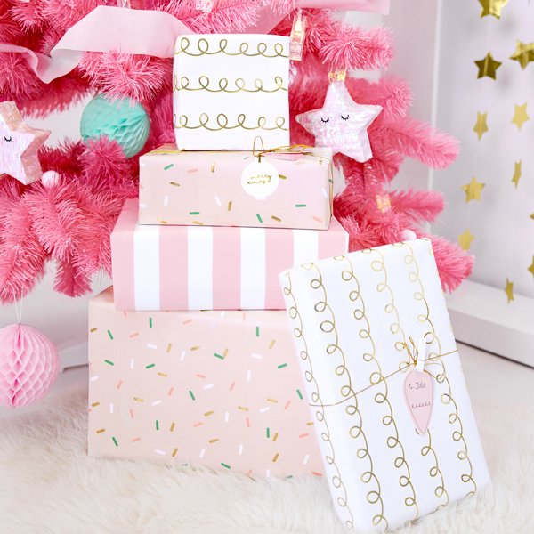 Presentpapper - Mix - Guld/Sprinkles - 2-pack Presentpapper - Mix - Guld/Sprinkles - 2-pack