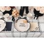 Servetter - Happy Birthday - Svart/Vit - 12-pack