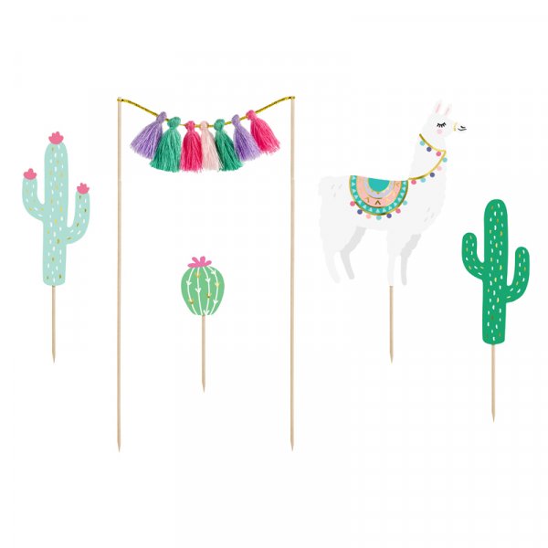 Tårtdekorationer - Lalala Llama - 5-pack Tårtdekorationer - Lalala Llama - 5-pack