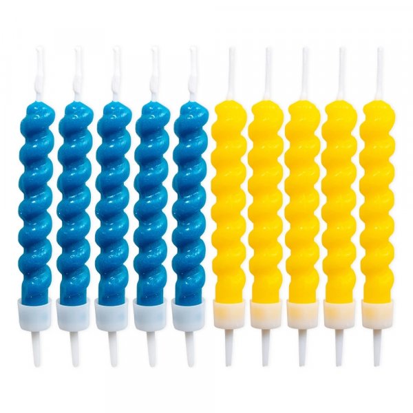 T�rtljus - Bl�/Gul - 10-pack