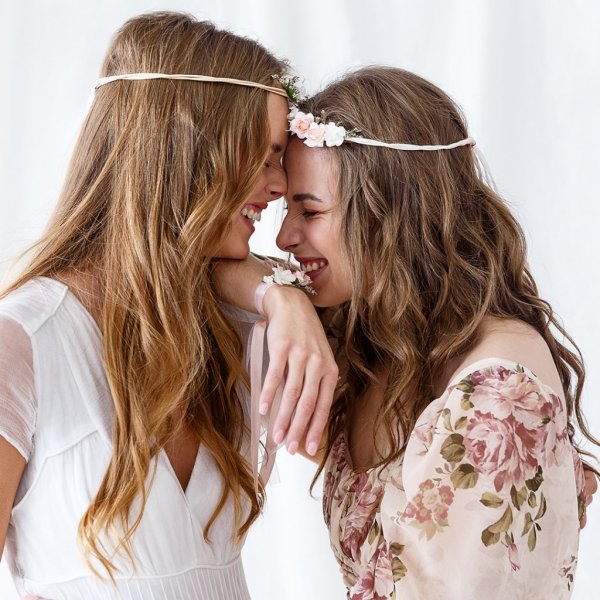 Blomsterkrans - Bohem - Vit