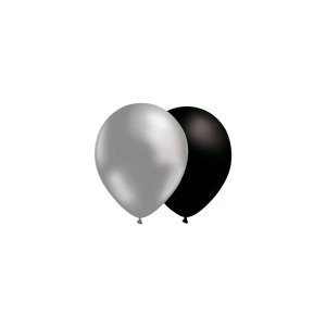 Ballonger - Mix - Silver/Svart - 10-pack
