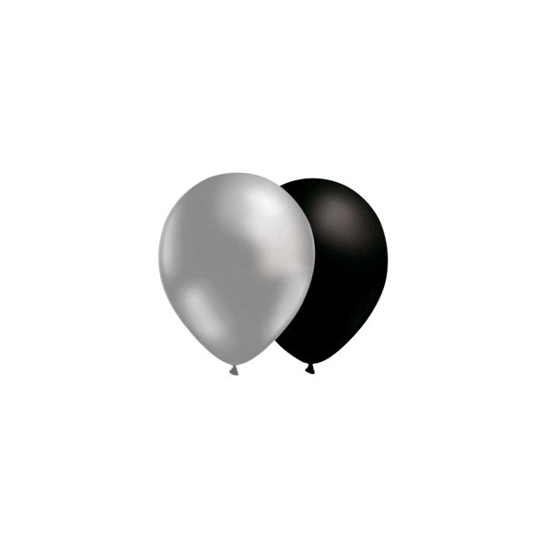Ballonger - Mix - Silver/Svart - 10-pack