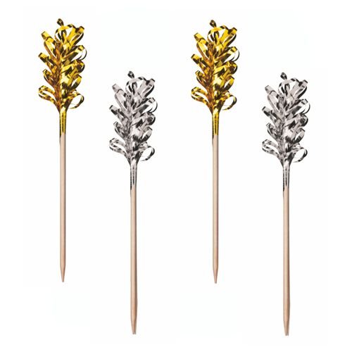 Cake Picks - Frills - Guld/Silver - 30 st