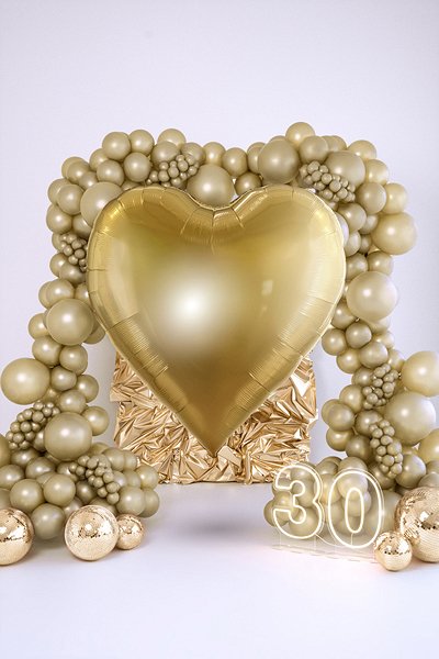 Ballonger - Metallisk kallguld - 12 cm