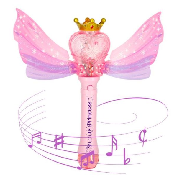 S�pbubbelmaskin Prinsessstav med vingar och ljus 35 x 36,5 x 10 cm - Set