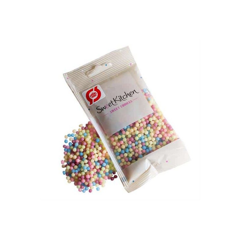 Strössel – Små sockerpärlor – Pastell – Ekologiskt – SweetKitchen – 40 g – Sockerpärlor, Strössel & bakningsdekor