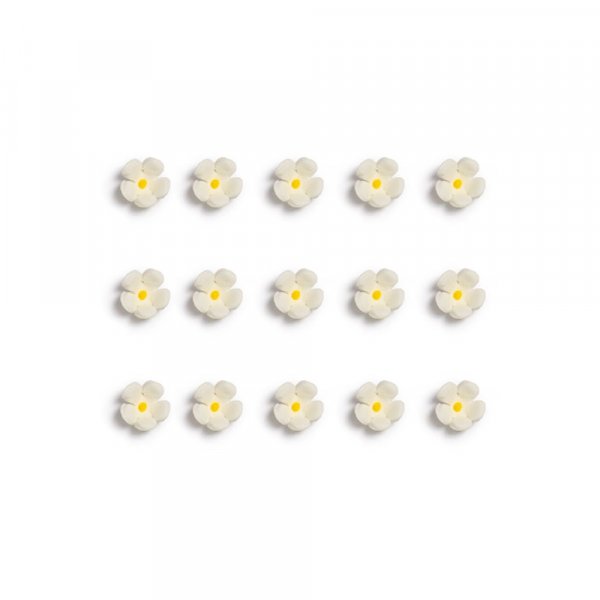 Sockerdekorationer - Sm Blommor - Vita - 30 st