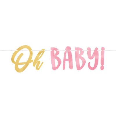 Banner - Oh Baby - Rosa/Guld