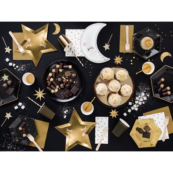 Desserttallrikar - Sparkle - Svart/Guld - 6-pack Desserttallrikar - Sparkle - Svart/Guld - 6-pack