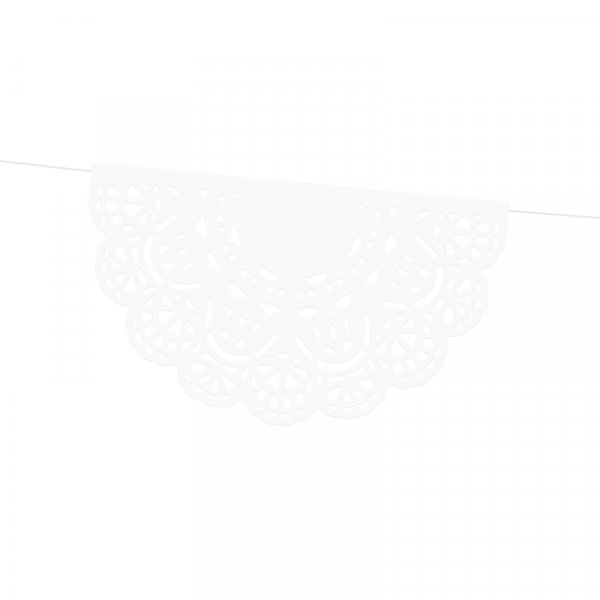 Girlang - Spetspapper - Vitt Girlang - Spetspapper - Vitt