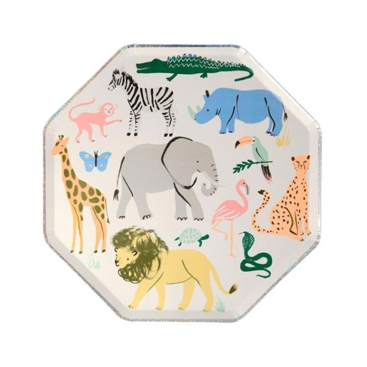 Papperstallrikar Safari – Meri Meri – Fyndhörnan
