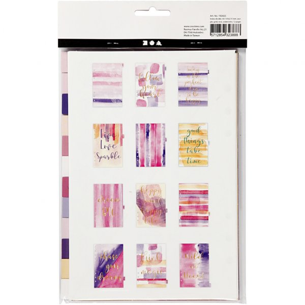 Skiljeblad - A5 - Guld/Lila/Rosa - 12 st