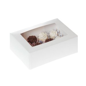 Box fr 12 st mini-cupcakes - Vit - House of Marie - 2-pack