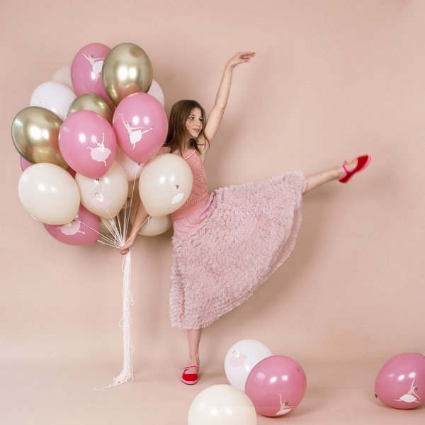 Ballongbukett - Ballerina - Rosa - 5 St