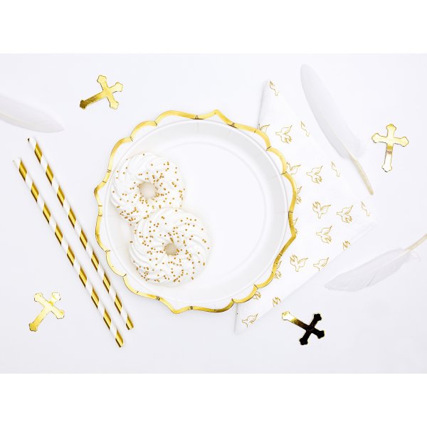 Desserttallrikar - Vita med guldkant - 6-pack Desserttallrikar - Vita med guldkant - 6-pack