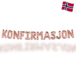 Ballonggirlang - KONFIRMASJON - Ros�guld - 35 cm