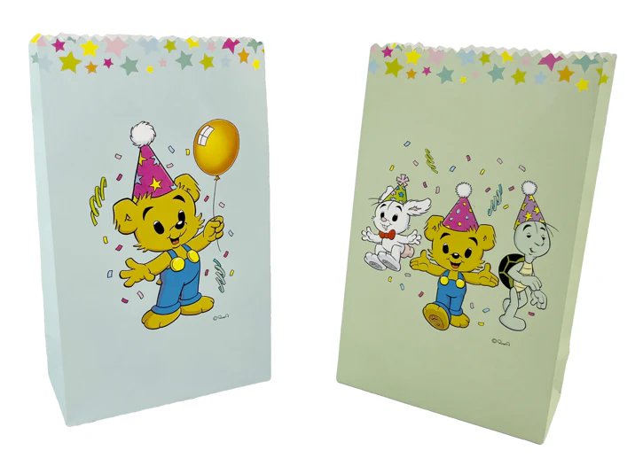 Godispåse /Fiskedammspåse 12x20cm – 8st – Bamse Party – Barnkalas