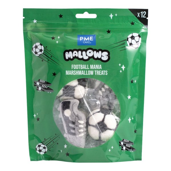 Marshmellowsdekorationer - Fotboll - 12 st