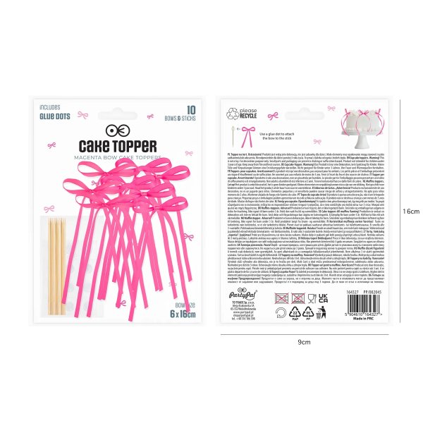 Cake Picks/Cake topper - Rosetter - Hot Pink - 10-pack Cake Picks/Cake topper - Rosetter - Hot Pink - 10-pack